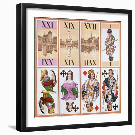 Cards from a Danish Tarot Pack, 19th Century-CM Dixon-Framed Giclee Print