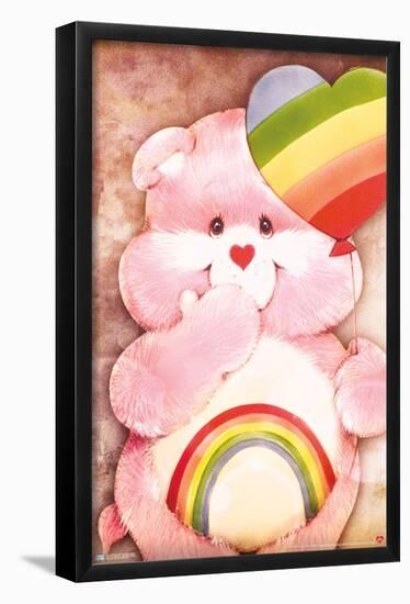 Care Bears - Cheer Bear Rainbow Balloon-Trends International-Framed Poster