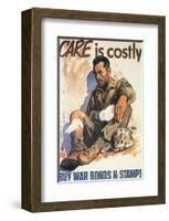 Care Is Costly-Adolph Treidler-Framed Art Print