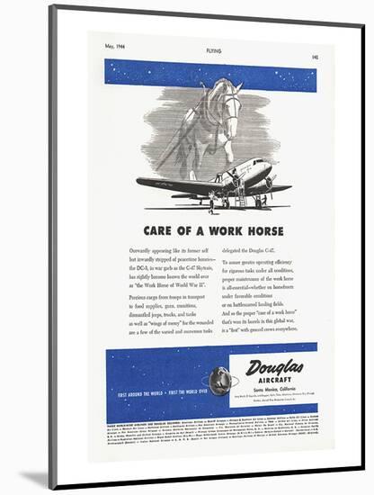 Care of a Work Horse Douglas ad-null-Mounted Art Print