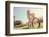 Carefree Woman Riding Bicycle in Park Having Fun on Summer Afternoon-warrengoldswain-Framed Photographic Print
