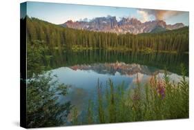 Carezza's Lake, Dolomites, Bolzano, Trentino Alto Adige, Italy.-ClickAlps-Stretched Canvas