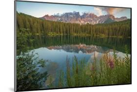 Carezza's Lake, Dolomites, Bolzano, Trentino Alto Adige, Italy.-ClickAlps-Mounted Photographic Print