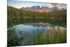 Carezza's Lake, Dolomites, Bolzano, Trentino Alto Adige, Italy.-ClickAlps-Mounted Photographic Print