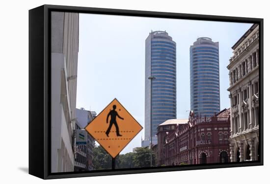 Cargills Shopping Promenade with Business District Beyond, Colombo, Sri Lanka, Asia-Charlie-Framed Stretched Canvas