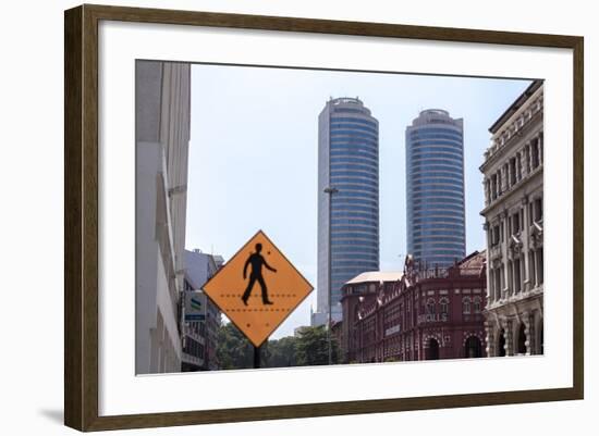Cargills Shopping Promenade with Business District Beyond, Colombo, Sri Lanka, Asia-Charlie-Framed Photographic Print