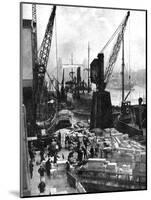 Cargo Being Unloaded at the Docks, Upper Pool, London, 1936-null-Mounted Giclee Print