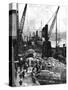 Cargo Being Unloaded at the Docks, Upper Pool, London, 1936-null-Stretched Canvas