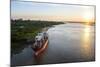 Cargo Boat at Sunset on the Asuncion River, Paraguay, South America-Michael Runkel-Mounted Photographic Print