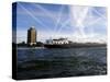 Cargo Boat on the River Ij, Amsterdam, the Netherlands (Holland)-Richard Nebesky-Stretched Canvas