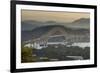 Cargo boat passes the Bridge of the Americas on the Panama Canal, Panama City, Panama, Central Amer-Michael Runkel-Framed Photographic Print