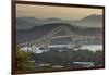 Cargo boat passes the Bridge of the Americas on the Panama Canal, Panama City, Panama, Central Amer-Michael Runkel-Framed Photographic Print