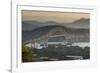 Cargo boat passes the Bridge of the Americas on the Panama Canal, Panama City, Panama, Central Amer-Michael Runkel-Framed Photographic Print