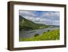 Cargo Boat Passing Castle Sooneck on the River Rhine-Michael Runkel-Framed Photographic Print