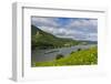 Cargo Boat Passing Castle Sooneck on the River Rhine-Michael Runkel-Framed Photographic Print