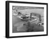 Cargo Boat Passing under Bridge-Charles Rotkin-Framed Premium Photographic Print