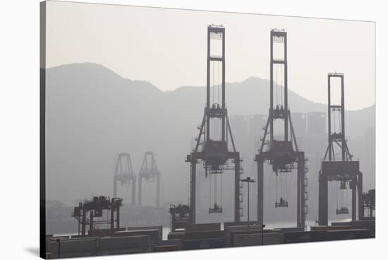 Cargo Cranes at Freight Terminal-null-Stretched Canvas