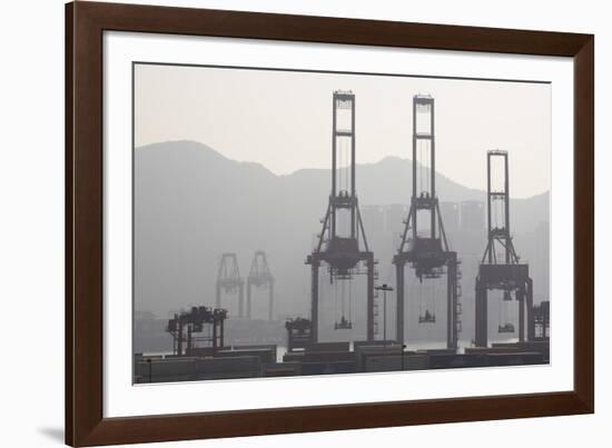 Cargo Cranes at Freight Terminal-null-Framed Photographic Print