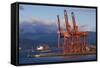 Cargo Cranes, Port of Vancouver, Vancouver, British Columbia, Canada-Walter Bibikow-Framed Stretched Canvas