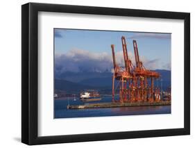 Cargo Cranes, Port of Vancouver, Vancouver, British Columbia, Canada-Walter Bibikow-Framed Photographic Print