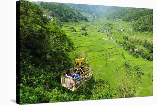 Cargo Lift Transporting People across the Hapao Rice Terraces, Banaue, Luzon, Philippines-Michael Runkel-Stretched Canvas