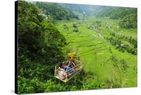 Cargo Lift Transporting People across the Hapao Rice Terraces, Banaue, Luzon, Philippines-Michael Runkel-Stretched Canvas