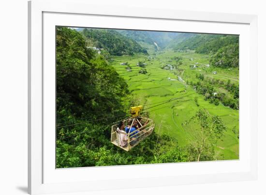 Cargo Lift Transporting People across the Hapao Rice Terraces, Banaue, Luzon, Philippines-Michael Runkel-Framed Photographic Print