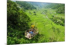 Cargo Lift Transporting People across the Hapao Rice Terraces, Banaue, Luzon, Philippines-Michael Runkel-Mounted Photographic Print