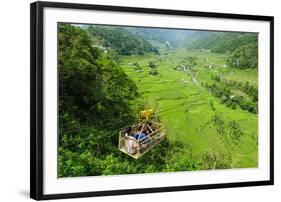 Cargo Lift Transporting People across the Hapao Rice Terraces, Banaue, Luzon, Philippines-Michael Runkel-Framed Photographic Print