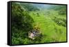 Cargo Lift Transporting People across the Hapao Rice Terraces, Banaue, Luzon, Philippines-Michael Runkel-Framed Stretched Canvas