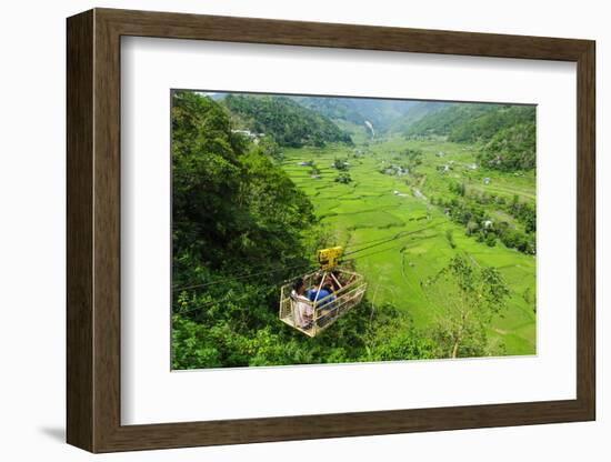 Cargo Lift Transporting People across the Hapao Rice Terraces, Banaue, Luzon, Philippines-Michael Runkel-Framed Photographic Print