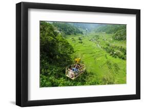 Cargo Lift Transporting People across the Hapao Rice Terraces, Banaue, Luzon, Philippines-Michael Runkel-Framed Photographic Print