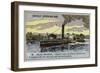 Cargo Paddle Steamer on the Rhone, France-null-Framed Giclee Print