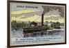 Cargo Paddle Steamer on the Rhone, France-null-Framed Giclee Print