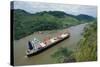 Cargo Ship and Small Boat in Culebra Cut-Danny Lehman-Stretched Canvas