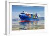 Cargo Ship Full of Containers-ilfede-Framed Photographic Print