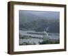 Cargo Ship in Culebra Cut, Panama Canal, Panama, Central America-Sergio Pitamitz-Framed Photographic Print