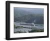 Cargo Ship in Culebra Cut, Panama Canal, Panama, Central America-Sergio Pitamitz-Framed Photographic Print