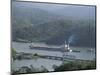 Cargo Ship in Culebra Cut, Panama Canal, Panama, Central America-Sergio Pitamitz-Mounted Photographic Print