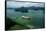 Cargo Ship in the Panama Canal-Danny Lehman-Framed Stretched Canvas