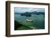 Cargo Ship in the Panama Canal-Danny Lehman-Framed Premium Photographic Print