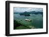 Cargo Ship in the Panama Canal-Danny Lehman-Framed Premium Photographic Print