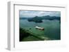 Cargo Ship in the Panama Canal-Danny Lehman-Framed Premium Photographic Print