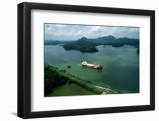 Cargo Ship in the Panama Canal-Danny Lehman-Framed Photographic Print