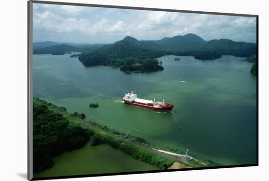 Cargo Ship in the Panama Canal-Danny Lehman-Mounted Photographic Print