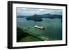 Cargo Ship in the Panama Canal-Danny Lehman-Framed Photographic Print