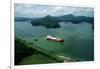 Cargo Ship in the Panama Canal-Danny Lehman-Framed Photographic Print