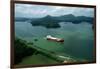 Cargo Ship in the Panama Canal-Danny Lehman-Framed Photographic Print