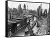 Cargo Ship on Chicago River-null-Framed Stretched Canvas