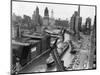 Cargo Ship on Chicago River-null-Mounted Premium Photographic Print